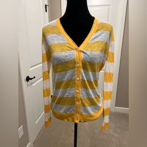 Lafayette womens yellow/white cardigan, size small